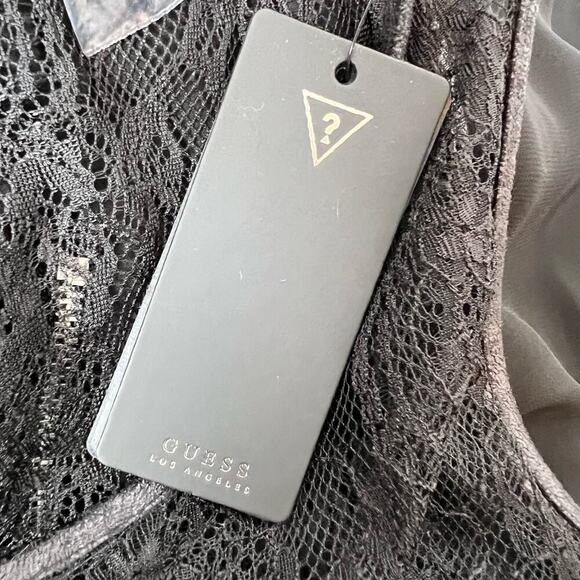 GUESS Little Black Dress Lace Yoke Dress in Black Size 2 - Picture 11 of 13